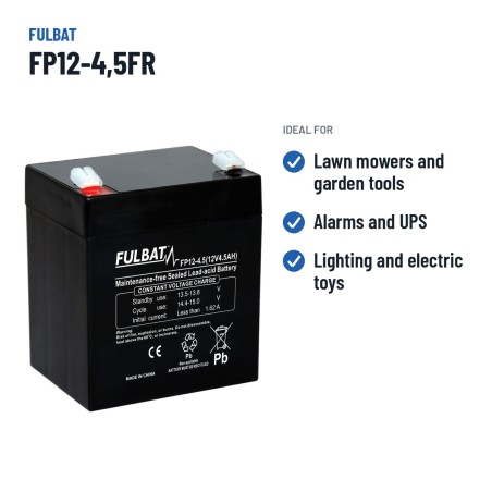 Lawnmower battery Fulbat FP12-4,5FR 12V 4.5Ah AGM – recommended uses