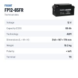 Stationärbatterie USV Fulbat FP12-65FR 12V 69Ah AGM – technische Daten