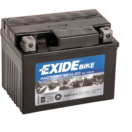 Exide AGM12-4. Motorradbatterie Exide 3Ah 12V