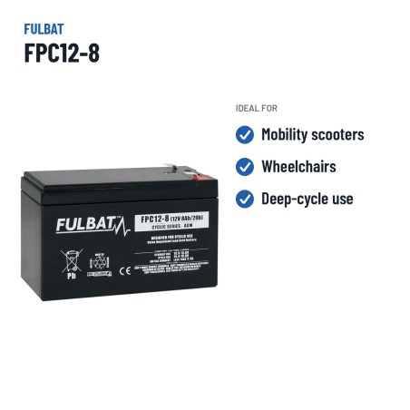 Batteria per scooter di mobilità Fulbat FPC12-8 12V 8Ah AGM – usi consigliati