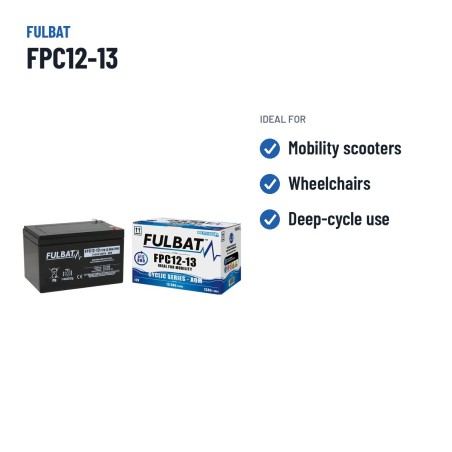 Batterie scooter de mobilité Fulbat FPC12-13 12V 13.9Ah AGM – utilisations recommandées