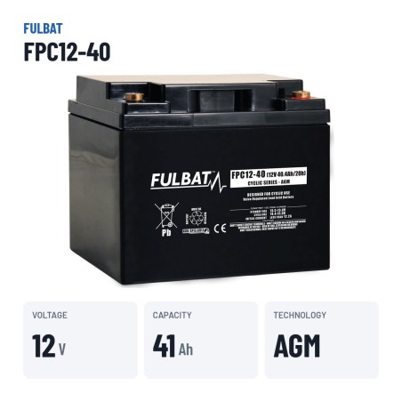 Batterie scooter de mobilité Fulbat FPC12-40 12V 40.8Ah AGM – caractéristiques clés