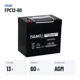 Bateria de scooter de mobilidade Fulbat FPC12-60 13V 60Ah AGM – dados principais