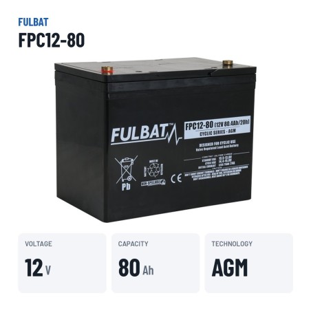 Batterie für Mobilitätsscooter Fulbat FPC12-80 12V 80.4Ah AGM – wichtigste Daten