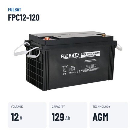 Batterie für Mobilitätsscooter Fulbat FPC12-120 12V 128.6Ah AGM – wichtigste Daten