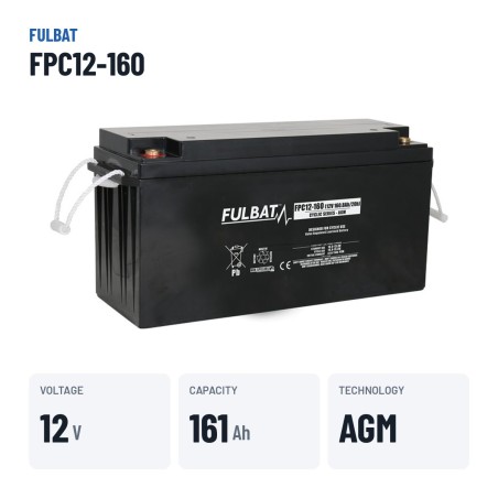 Mobility scooter battery Fulbat FPC12-160 12V 160.8Ah AGM – key specs