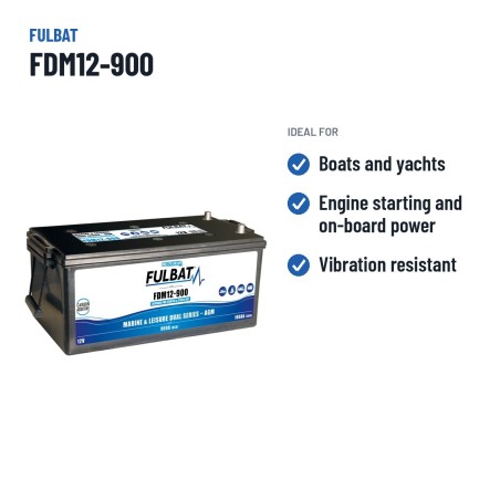 Batteria nautica Fulbat FDM12-900 12V 180Ah 900A AGM CARBON – usi consigliati