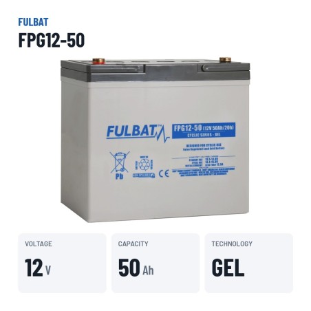 Batería de scooter de movilidad Fulbat FPG12-50 12V 50Ah GEL – datos clave