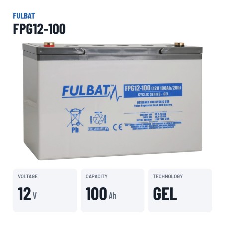 Batterie scooter de mobilité Fulbat FPG12-100 12V 100Ah GEL – caractéristiques clés