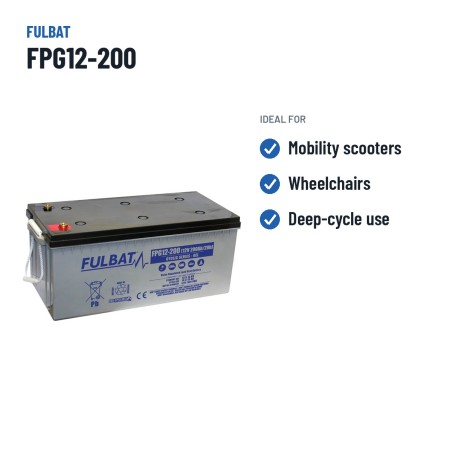 Batterie scooter de mobilité Fulbat FPG12-200 12V 200Ah GEL – utilisations recommandées