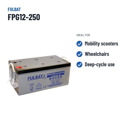 Mobility scooter battery Fulbat FPG12-250 12V 258Ah GEL