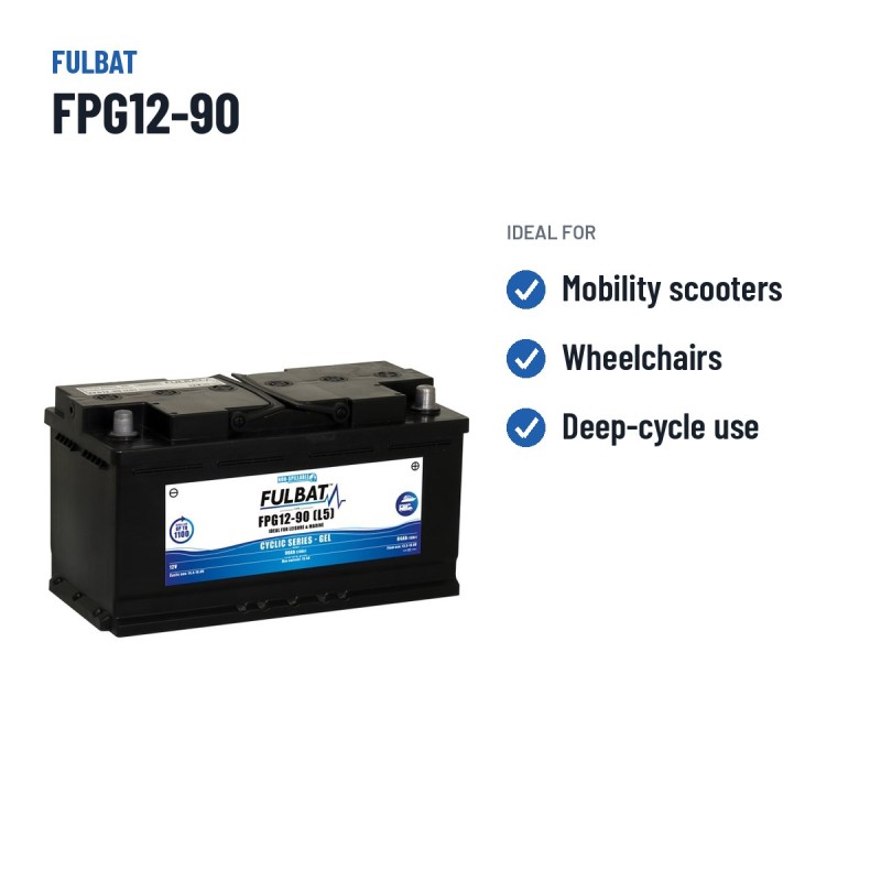 Mobility scooter battery Fulbat FPG12-90 12V 90Ah GEL – recommended uses