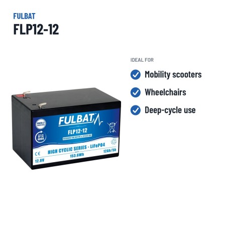 Batterie scooter de mobilité Fulbat FLP12-12 12.8V 12Ah LiFePO4 – utilisations recommandées