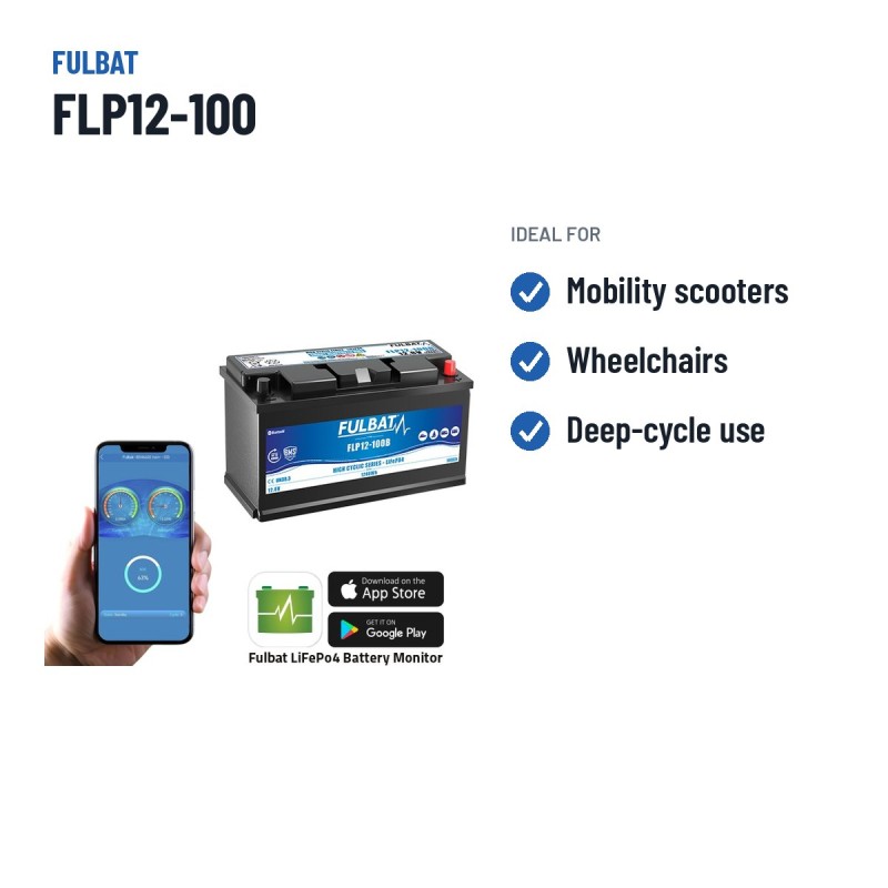 Batteria per scooter di mobilità Fulbat FLP12-100 12.8V 100Ah LiFePO4 – usi consigliati