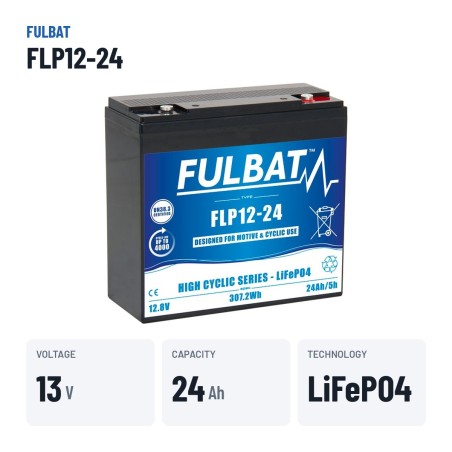 Batteria per scooter di mobilità Fulbat FLP12-24 12.8V 24Ah LiFePO4 – dati principali