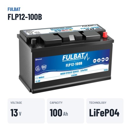 Bateria de scooter de mobilidade Fulbat FLP12-100B 12.8V 100Ah LiFePO4 – dados principais