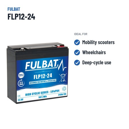 Batterie für Mobilitätsscooter Fulbat FLP12-24 12.8V 24Ah LiFePO4 – empfohlene Einsatzbereiche