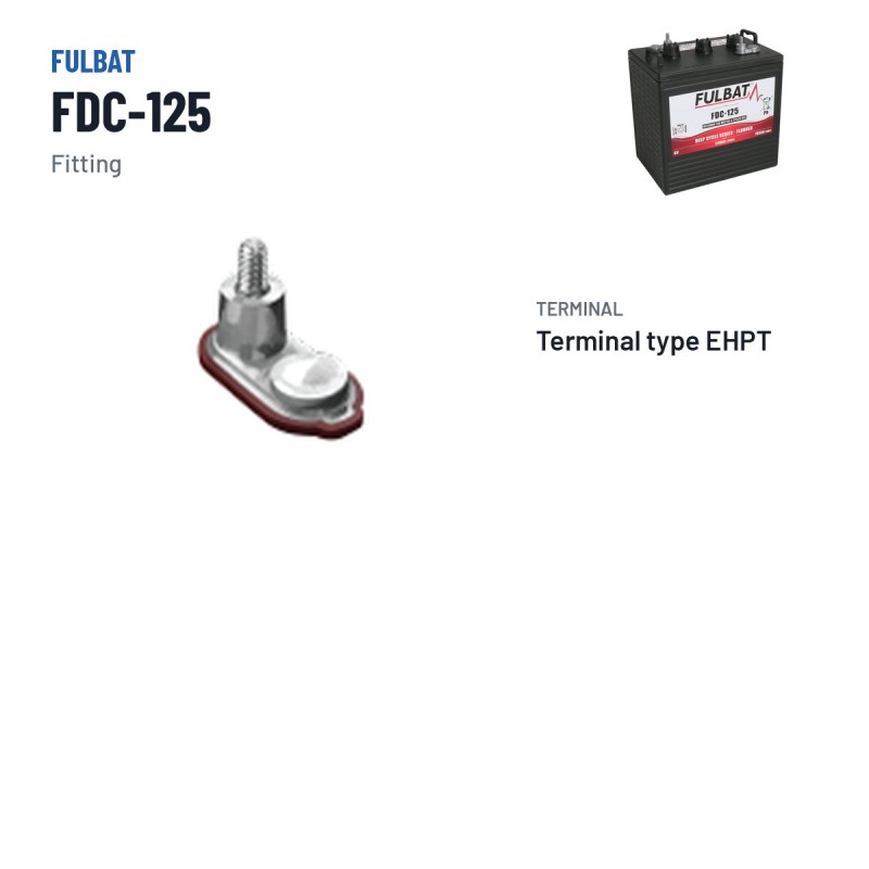 Traction battery Fulbat FDC-125 6V 195Ah – terminal and hold-down