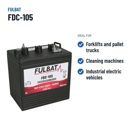Batterie de traction Fulbat FDC-105 6V 185Ah – utilisations recommandées