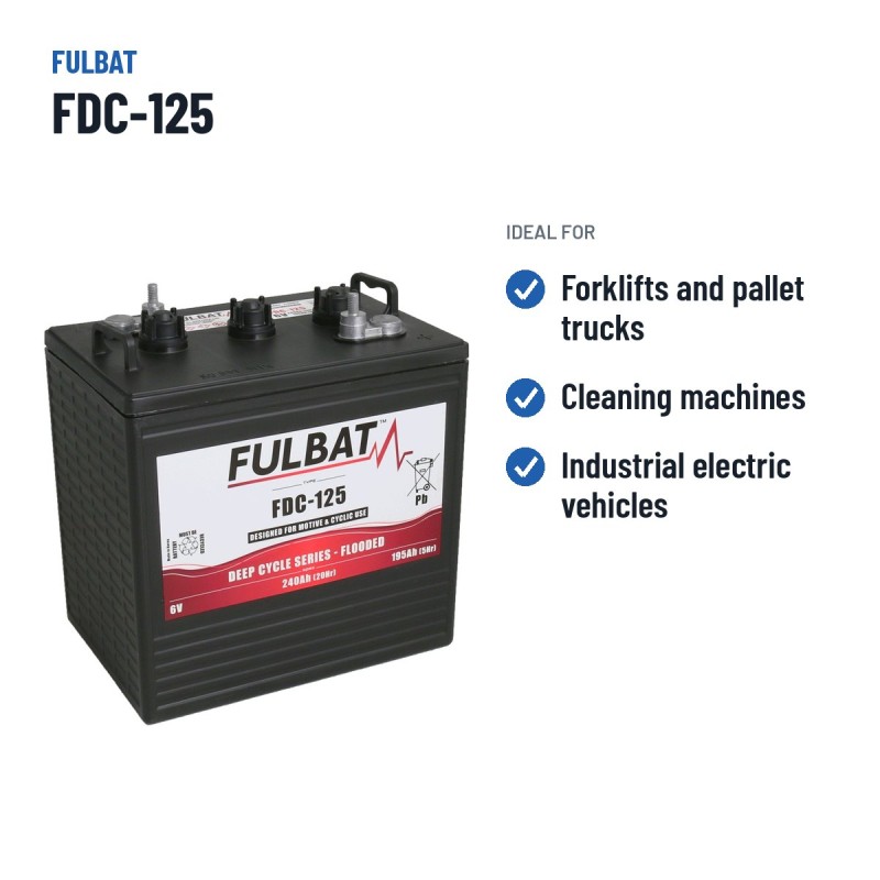 Traction battery Fulbat FDC-125 6V 195Ah – recommended uses