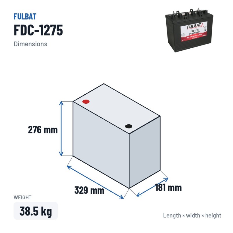Batterie de traction Fulbat FDC-1275 12V 120Ah | baterias.com