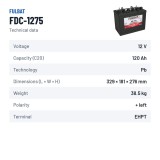 Batteria a trazione Fulbat FDC-1275 12V 120Ah – scheda tecnica