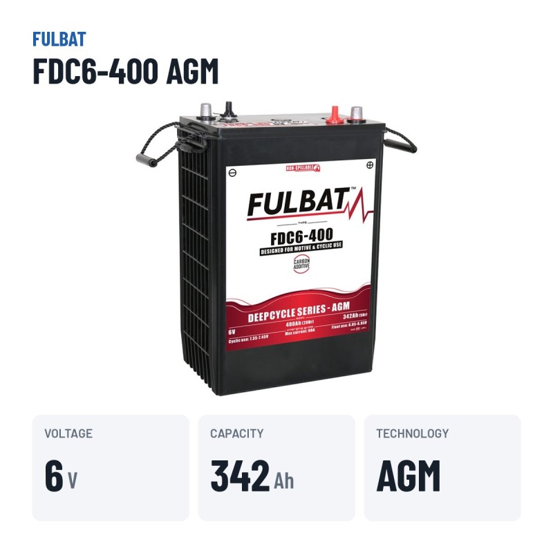 Batteria a trazione Fulbat FDC6-400 AGM 6V 342Ah AGM