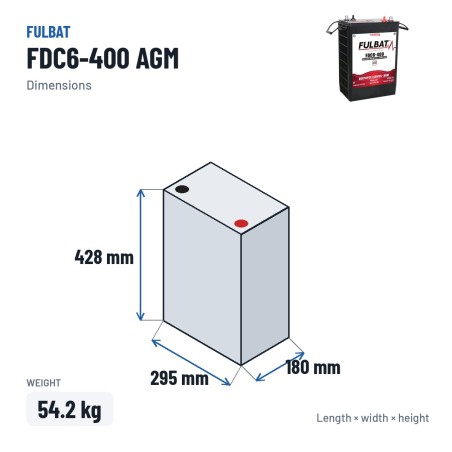 Batteria a trazione Fulbat FDC6-400 AGM 6V 342Ah AGM