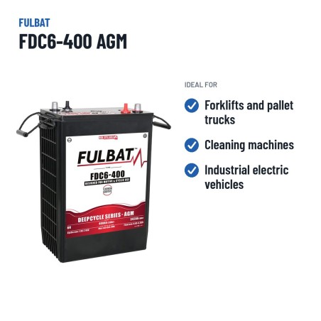 Batería de tracción Fulbat FDC6-400 AGM 6V 342Ah AGM – usos recomendados