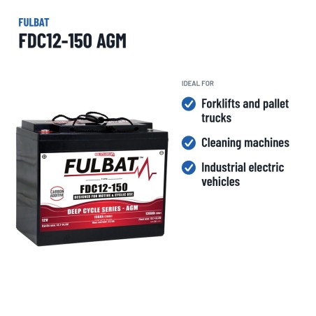 Bateria de tração Fulbat FDC12-150 AGM 12V 136Ah AGM – utilizações recomendadas