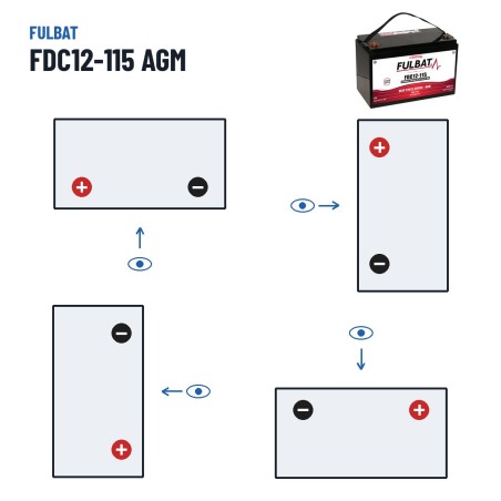 Batterie de traction Fulbat FDC12-115 AGM 12V 107Ah AGM