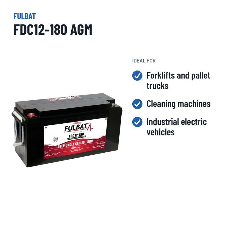 Batería de tracción Fulbat FDC12-180 AGM 12V 162Ah AGM – usos recomendados
