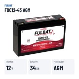 Traction battery Fulbat FDC12-43 AGM 12V 34Ah AGM – key specs