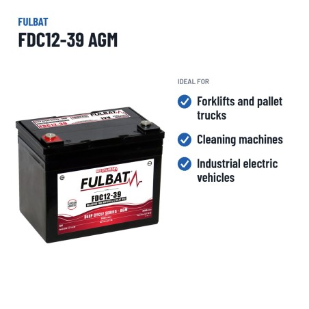 Batterie de traction Fulbat FDC12-39 AGM 12V 35Ah AGM – utilisations recommandées