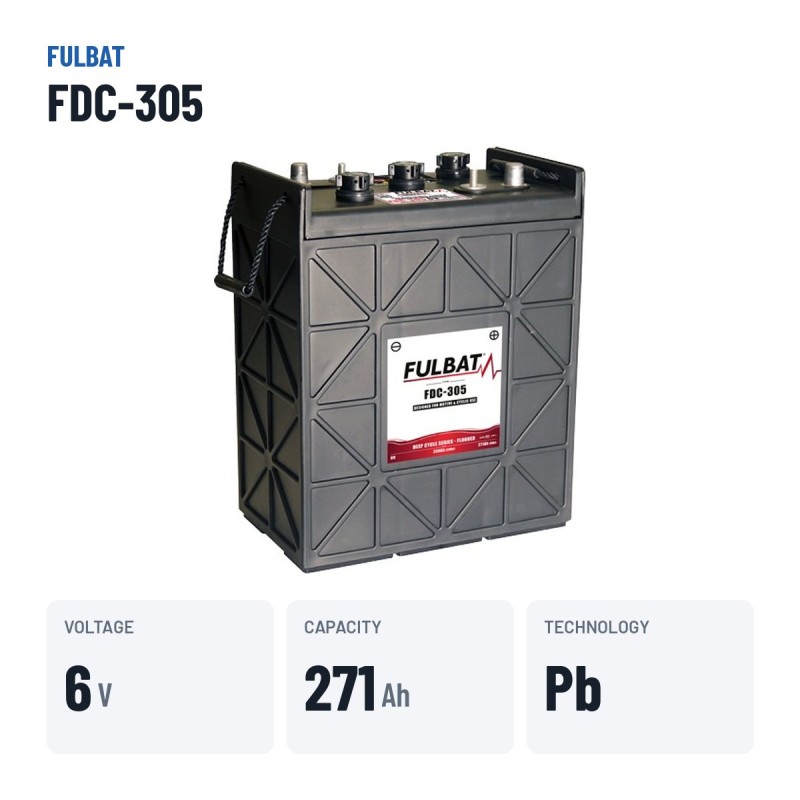 Batería de tracción Fulbat FDC-305 6V 271Ah – datos clave