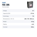 Batería de tracción Fulbat FDC-305 6V 271Ah – ficha técnica