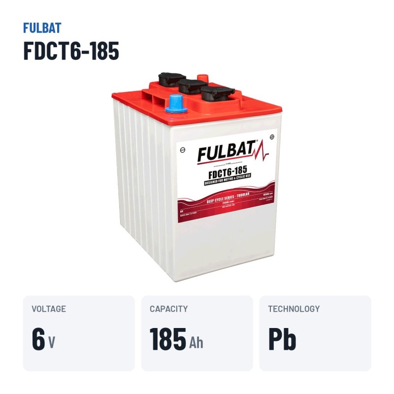 Batteria a trazione Fulbat FDCT6-185 6V 185Ah – dati principali