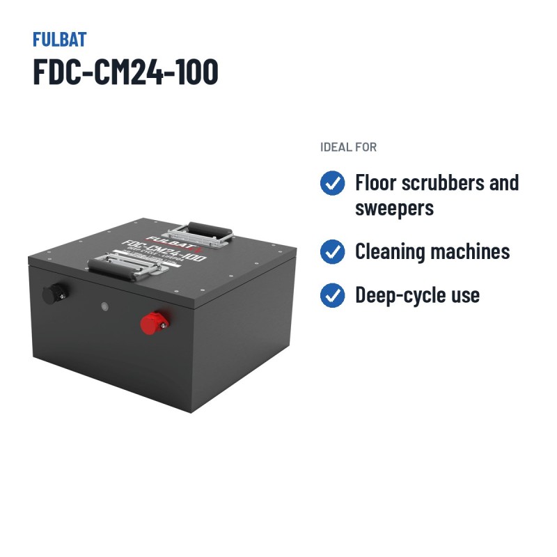 Batería para fregadora Fulbat FDC-CM24-100 25.6V 100Ah LiFePO4 – usos recomendados