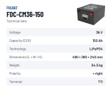 Batterie pour autolaveuse Fulbat FDC-CM36-150 36V 150Ah LiFePO4 – fiche technique