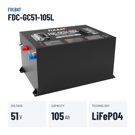 Golf cart battery Fulbat FDC-GC51-105L 51.2V 105Ah LiFePO4 – key specs