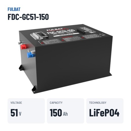 Batteria per golf cart Fulbat FDC-GC51-150 51V 150Ah LiFePO4 – dati principali