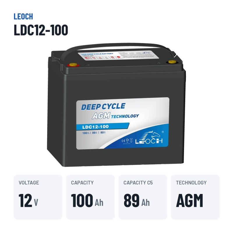 Batterie pour autolaveuse Leoch LDC12-100 12V 100Ah AGM