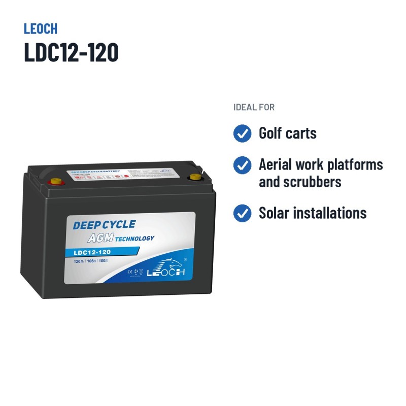 Floor scrubber battery Leoch LDC12-120 12V 120Ah AGM – recommended uses