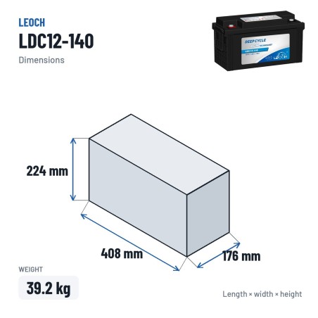 Wohnmobilbatterie Leoch LDC12-140 12V 144Ah AGM | baterias.com