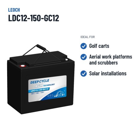 Batería de caravana Leoch LDC12-150-GC12 12V 150Ah AGM – usos recomendados