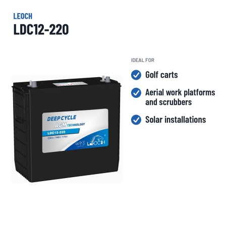 Batería de caravana Leoch LDC12-220 12V 220Ah AGM – usos recomendados