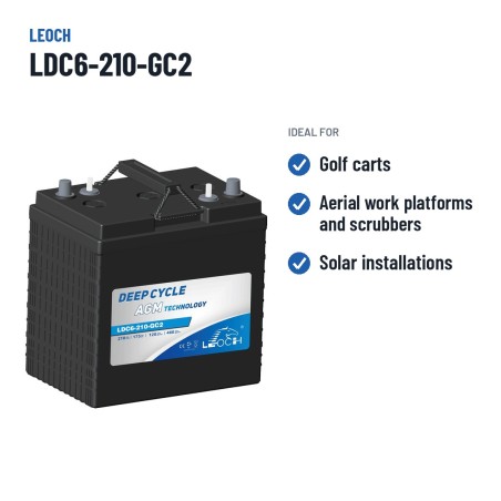 Batería de carrito de golf Leoch LDC6-210-GC2 6V 210Ah AGM – usos recomendados