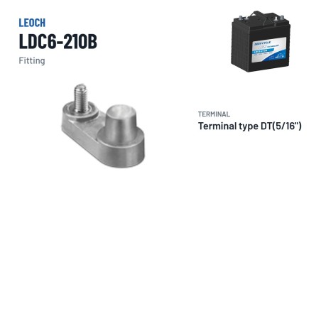 Golfcar-Batterie Leoch LDC6-210B 6V 210Ah AGM – Pole und Befestigung
