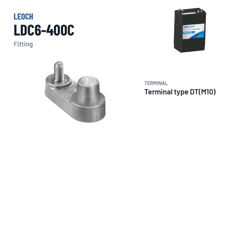Batterie de voiturette de golf Leoch LDC6-400C 6V 400Ah AGM – bornes et fixation