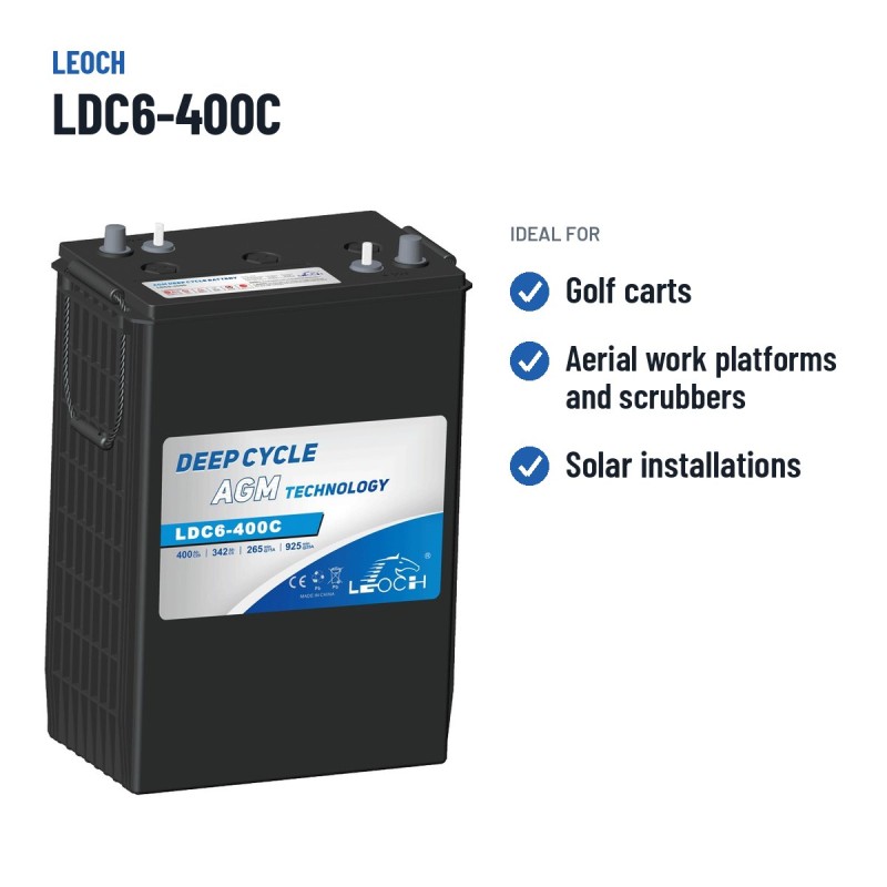 Golf cart battery Leoch LDC6-400C 6V 400Ah AGM – recommended uses
